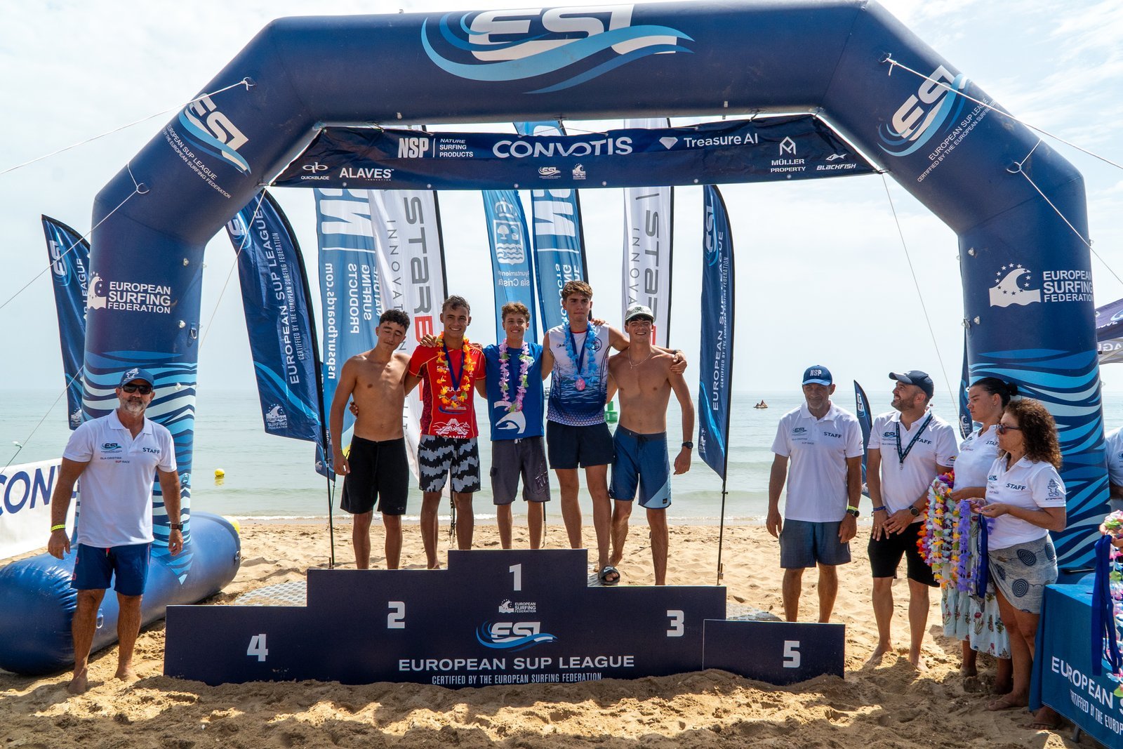 Podium of the Sprint races at Playa Central, Isla Cristina